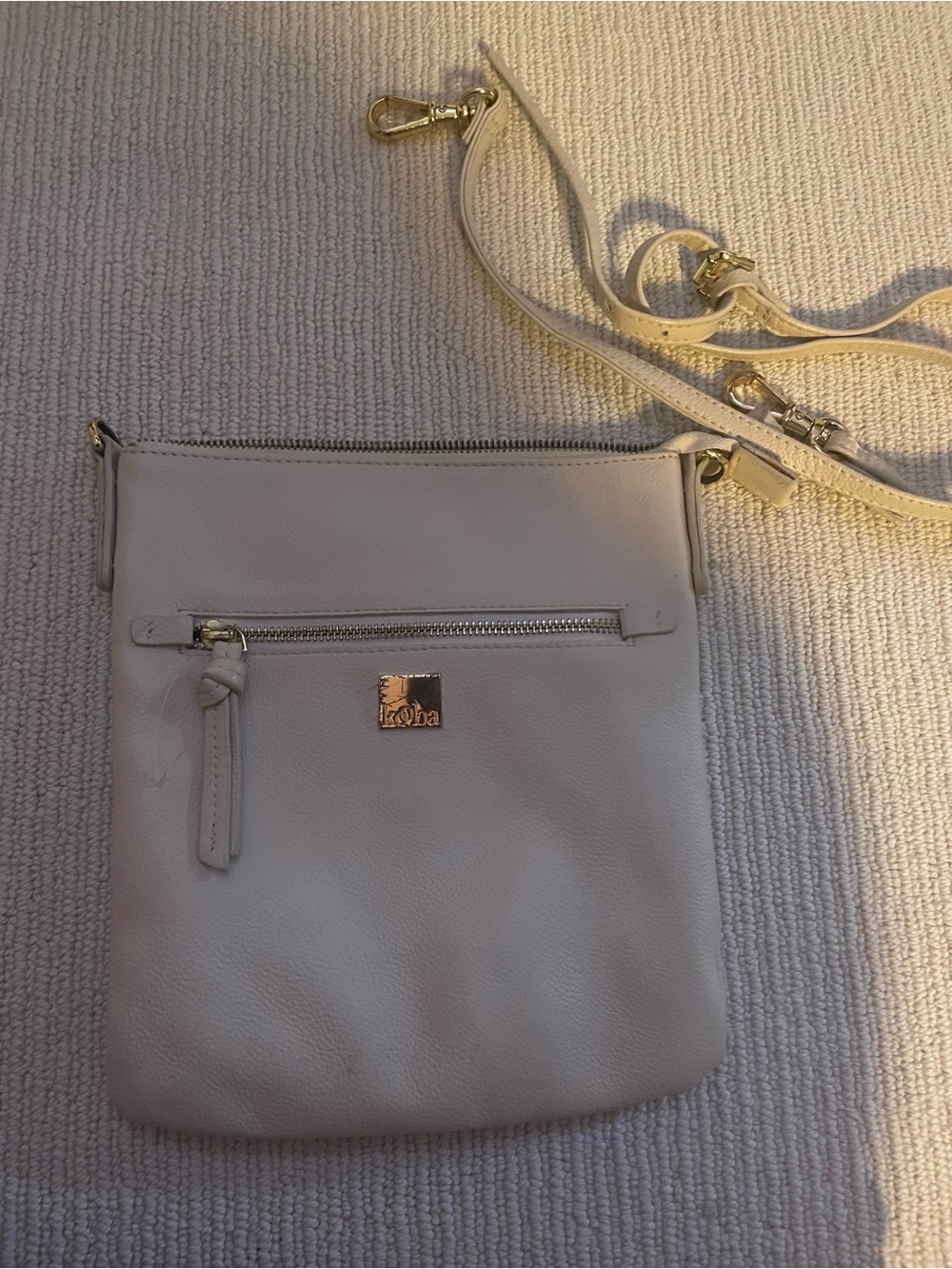 kooba Crossbody Bag in Cream with Gold Hardware